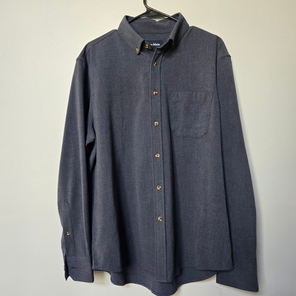 Mizzen+Main Mens Large Classic Fit Performance Button Down Shirt Blue 1WS-1871